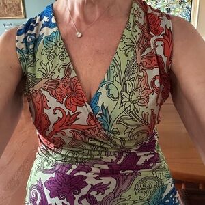 Etro Green and Blue Ruched Midi Sundress
Size 44/6 in great condition